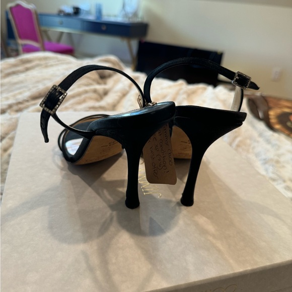 Jimmy Choo Black Satin Heels - Picture 5 of 6